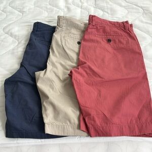 J.Crew  11" Club Shorts Mens Size 30 Flat Front Cotton lot of 3